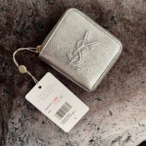 Auth Saint Laurent Belle de Jour YSL Leather Zip Around Wallet